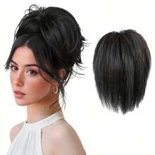 Messy Bun Hair Piece, Claw Clip In Straight Hair Bun 8 Inch Short Ponytail Extension With Bendable Metal Wire Hair Pieces For Women Fake Hair Bun DIY Styles