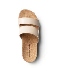 Women Vacation 1.96-Inch Platform Slides Sandals Deep Heel Cup Comfortable Arch Support Footbed Two Strap EVA Sole Beach Fashion Wedge Sandals Slippers Shoes - 米色 - 查看 6