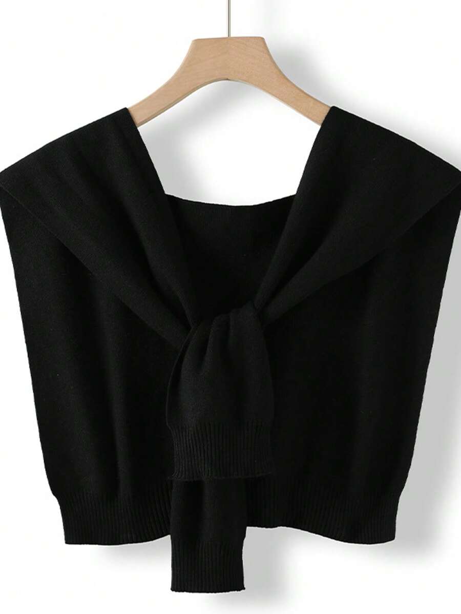 1件轻薄春夏秋三季时尚空调房保暖针织披肩，高端纯色针织围巾，防晒围巾，柔软粘腻宽松长袖百搭T恤女式肩巾，适合日常佩戴。