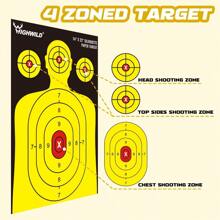 Shooting Range Silhouette Paper Target 50 Pack-14X22 For Handguns,Rifles,Airguns - Black&Yellow - View 3