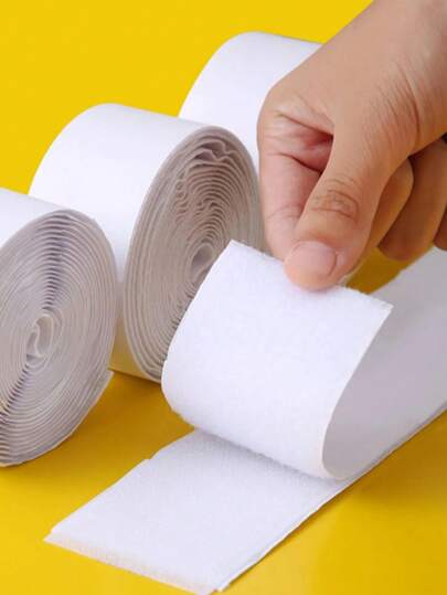 1Rolls Magic Tape Fastener Anti-Slip Sticky Adhesive Hook Loop Double-Sided Tape, Strong Double-Sided Adhesive Magic Tape, Nylon Self Adhesive Heavy Duty Strips, Feet Hook And Loop Tape For Couch Cushions, Strips With Adhesive, For Fixing Without Traces Curtains, Screens, Car Mats And Self-Adhesive Strips