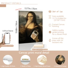 1 pieza Impresión de pintura al óleo del Vintage Funny Bathroom Mona Lisa, póster de renovación clásica, impresión de alta definición, impresión en lienzo, arte de pared, obra de arte exquisita, adecuada para baño, dormitorio, oficina, regalo de vacaciones, decoración de Año Nuevo, arte de renovación clásica, póster vintage, decoración de habitación, decoración del hogar, adecuada para la decoración de paredes de la sala de estar y el dormitorio. - Multicolor - Ver 13