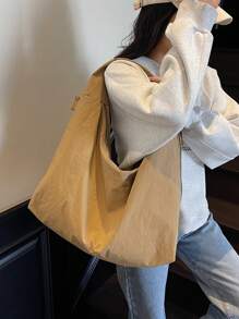 全新女士单肩托特包复古休闲大容量腋下软皮背包