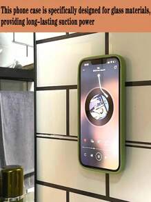 Casing Ponsel Silikon Multifungsi Peredam Guncangan Model Hisap Warna Pink Hitam dengan Tali Gantungan, Kompatibel dengan iPhone 16/16E/12/13/14 Pro Max Series, Hadiah Ulang Tahun, Pesta, Perayaan - Hitam - View 5