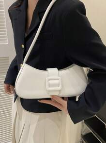 2025 New Cross-Border Chic Fashion Letter Handbag For Women, Minimalist Underarm Bag, French Niche Elegant Crescent Shoulder Bag