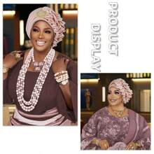 1 Stück nigerianischer Damenhut, halblaminierter Diamant-Zylinderhut, afrikanischer Hut, automatische Gel-Kopfbedeckung, geeignet für Hochzeiten, Partys und andere Festivals