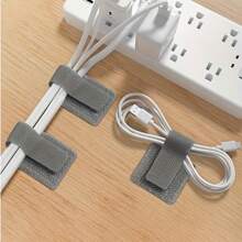 20 件尼龙线夹 - 黑色和白色，桌面数据线和电脑线整理器