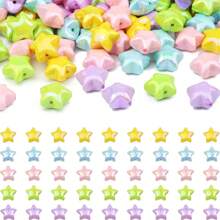 20pcs Fluorescent Five-Pointed Star Beads For DIY Jewelry Making, Suitable For Bracelets, Necklaces, Earrings, Phone Straps And Keychains