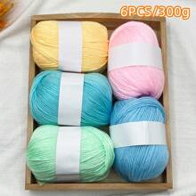 Set de 6 piezas de hilo de seda de lujo - Paquete de 6 piezas/300g de hilo tejido suave, adecuado para suéteres, bufandas, sombreros, mantas para bebés, etc., disponible en múltiples colores - Fibras de alta calidad, adecuado para tejer y ganchillo.