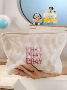 1pc Butterfly Letter, Purple Flower, Pink Letter Print Toiletry Bag, Travel Bag For Beach, Swimming Pool, Swimsuit And Used For Travel Storage Bag, Cosmetic Bag, Makeup Bag, Holiday Organizer, Large Capacity Toiletry Bag For Lipstick, Brush, Skin Care, Phone, Coins, Small Items, Multipurpose Use For Home, Gift, Holiday And Festival, Teens Toiletry Organizer Bag, School Makeup Bag, Back To School Supplies, Cosmetics And Toiletries Storage, School Supplies, Storage Bag, Room Items - Multicolor - View 14