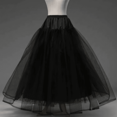 1pc Women's 4-Layer Boneless Tulle Petticoat Skirt, Soft Lining, Multi-Layer Fluffy Ruffled Hem, Bridal Wedding Dress Accessory Fall Clothes For Women