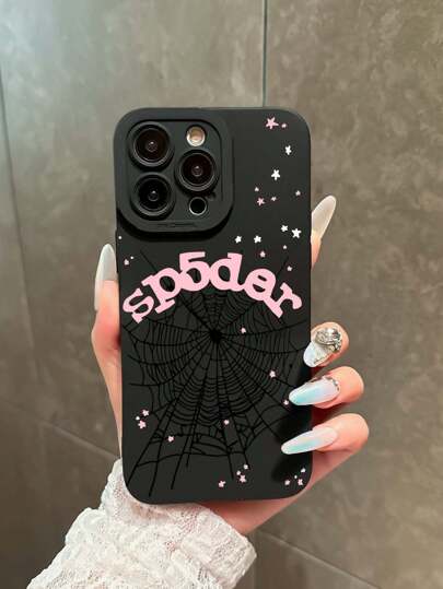 Spiderweb, Stars Print Pattern Phone Case Compatible With IPhone 16 Pro Max, 14, 13, 12, 11 Pro Max, XS Max, X, XR, 8, 7, 6S, Plus, Mini, And Galaxy A13 4G, S21 FE 5G, A15, A21S, A34, A12, A50, S21, A71 And More, Shockproof, A Great Birthday Gift For Girlfriend, Boyfriend Or Yourself Waterproof Anti-Fall Scratch Resistant