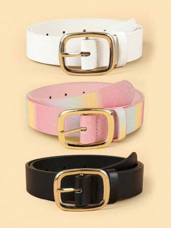 孩子們3入組/套PU皮革腰帶