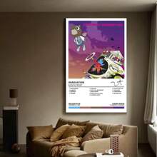 Framed BAVIEN  Poster Graduation Album Cover Posters Rap Music Poster Wall Art Room Decor Print Canvas Posters For Room Aesthetic