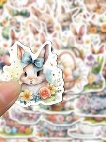 SCXXBSW 50pcs Easter Egg Bunny Cartoon Graffiti Sticker Decoration Water Cup Notebook Luggage Waterproof Sticker - Multicolor - View 5