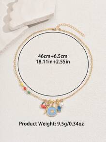 1pc European & American Punk Style Eyes & Palm Print Ladies Necklace