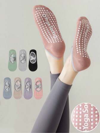 1双防滑普拉提袜带绷带露背瑜伽袜女士健身芭蕾舞蹈运动袜拖鞋