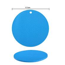 4 piezas de manteles individuales aislantes del calor de colores aleatorios, base de mesa antideslizante - Negro - Ver 4