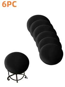 1/4/6pcs Water-Resistant Round Bar Stool Covers, Stool Seat Slipcovers Round, Stool Covers Round 4 Packs Bar Stool Covers Watedrproof PU Stool Slipcover With Elastic Stool Cushion Round Bar Stool Seat Covers For Bar Round Chair,Resistant Removable Cushion Covers