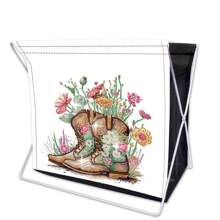1 Set DIY Mary Sue Our Lady Eyes - Cartoon Vivid Cow & Colorful Boots Diamond Painting Kit, Canvas Material Suitable For Storage Cabinet, Large Space And Good Looking