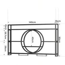Trintion Modern Metal Wall Mounted Wine Display Rack Hanging Industrial Wall-Mounted Wine Racks Bar Unit Floating Shelves Glass Rack Iron Display Stand For Home Restaurant Bars 55x5.9x31in - as pic - View 4