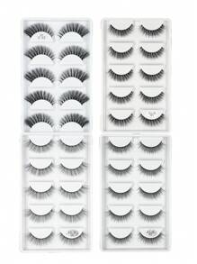 20pcs/Box 3D Natural Fluffy, Dramatic, Luxurious High-Quality False Eyelashes, Soft & Reusable Full Strip Style Lashes, Random Styles