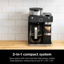 Espresso & Coffee Barista System - 3 Espresso Brew Styles, Single-Serve Coffee & Capsule Compatible, 12-Cup Carafe, Built-In Frother, Espresso, Cappuccino & Latte Maker - Black - Apricot - View 6