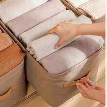 1 pièce Boîte de rangement élégante - Légère, portable et spacieuse. Organisateur de garde-robe avec poignées pour un transport et un rangement faciles - Parfait pour le placard, la chambre à coucher et l'organisation de la maison