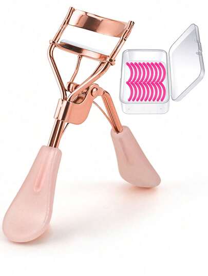 1pc Eyelash Curler + 24 12 Silicone Refill Pink Eyelash Curler Com Almofada Glitter Handle Eyelash Curler Eyelash Curler Eyelash Curler Ladies & Girls Eyelash Tools (Rosa) Eyelash Curler Com Pente Para Todos Os Formatos De Olhos Curvador De Cílios Curvador De Cílios Natural De Longa Duração, Perfeito Para Presentes De Maquiagem Feminina