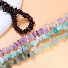 天然碎石珠，24种颜色，每格约6克/9克，不规则宝石，疗愈水晶散石，珠子已打孔，适合DIY手链首饰制作和工艺品制作（4-8毫米）