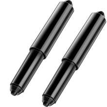 2 Pieces Toilet Paper Holder Roller Spindle Replacement Rod Plastic Spring Loaded (Black)