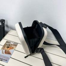 1pc PU Leather Casual Crossbody/Shoulder Bag, Water Resistant, Zipper Closure, For Men, Shopping/Party/Clubbing Sling Bag - White - View 8