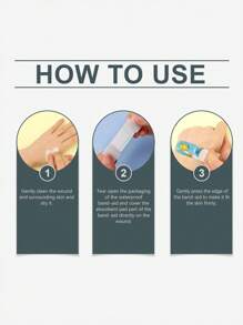 50 件/盒 绷带 可爱卡通绷带 柔性胶条 医用防水透气 - 彩色 - 查看 3