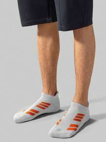 1/3/5/10 Pares de Meias Esportivas Masculinas, Design Listrado em Verde Água, Meias Tornozelo para Primavera/Verão, Meias Finas e Respiráveis para Corrida, Confortáveis para Fitness, Esportes, Atividades Diárias ao Ar Livre
