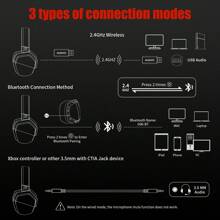 NUBWO G06 双无线游戏耳机带麦克风，适用于 PlayStation5、PS4、PC - 23ms 低延迟音频 - 100 小时播放时间 - 50 毫米驱动器（黑橙）适用于苹果手机、iPad、笔记本电脑、IOS、Android 用户、送给家人、朋友、孩子、生日、春天、男朋友、女朋友、节日、复活节的礼物，适用于人机对话大学入学考试英语口语听力和口语测试耳机有线带麦克风在线 - 黑紅色 - 查看 7