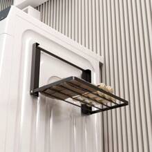 1pc Bathroom/Laundry Room Side Mounted Magnetic Wrought Iron Folding Wall Mounted Clothes Storage Rack Home Bathroom Decor - Multicolor - View 9