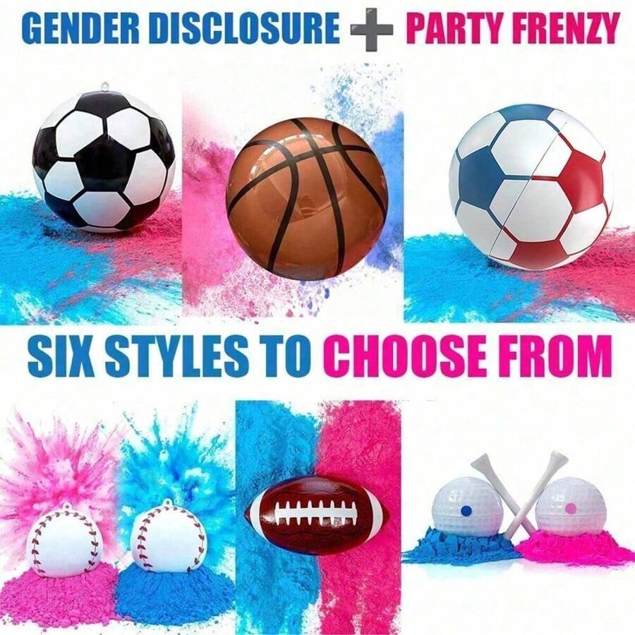 2/3pcs Fun Set Of Gender Revealing Soccer Fans, Creating Unveiling Supplies For Birthday Party Atmosphere - Multicolor - View 1