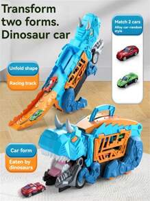 3-In-1 Dinosaur Transformation Swallowing Triceratops Engineering Transport Vehicle, Indoor/Outdoor, Foldable Storage, Track Sliding, Parent-Child Interaction, Educational Toy For 3-12 Years Old Boys And Girls, Christmas Gift (Model And Color Random) - Multicolor - View 12