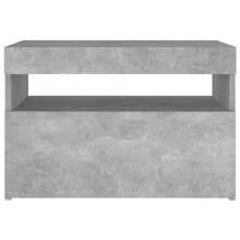 Table de chevet avec lumières  béton gris 60x35x40 cm