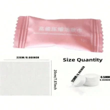 10/50/100/200 件一次性压缩毛巾，便携式一次性，适合旅行、卸妆、面部清洁 - 适合户外徒步、露营和家庭使用 - 無花紋 - 查看 3