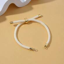 1 pieza Colorido brazalete de la suerte DIY, accesorio de cordón trenzado de doble círculo adecuado para hacer joyería con colgante y conector - Cuerda milanesa - Ver 5