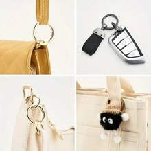 10pcs Metallic O-Ring Snap Hooks Suitable For DIY Jewelry, Openable Round Keychain Carabiner Clip Dog Leash Connector - Multicolor - View 11