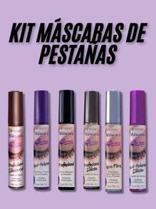 Kit de 6 Máscaras de Pestañas Prosa, Prosa Mascara Pestañas Rimel mascara de pestaña azul, Rimel cafe prosa, rimel clasico prosa, Cristal prosa tratamiento para pestañas - Multicolor - Ver 2