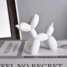1 pieza Estatua de perro globo de resina, decoración moderna del hogar para sala de estar, dormitorio, estantería, escritorio, estatua de arte animal minimalista, mejor regalo