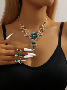 Luxury Rhinestone Fringe Bridal Necklace Earrings Set, Sexy Alloy Jewelry With Sparkling Rhinestones For Parties And Holidays, Thanksgiving Elegant Accessories For Women - Two Pieces Set - Silver - View 20