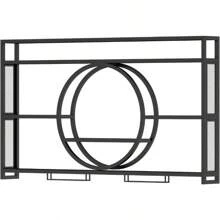 Trintion Modern Metal Wall Mounted Wine Display Rack Hanging Industrial Wall-Mounted Wine Racks Bar Unit Floating Shelves Glass Rack Iron Display Stand For Home Restaurant Bars 55x5.9x31in - as pic - View 2