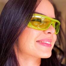 Y2K 一体式时尚眼镜 个性嘻哈小框方形简约时尚眼镜