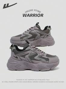 WARRIOR 1 par Nuevos tenis tipo Chunky de la Serie Warrior 2025 para mujer. Tenis de suela gruesa y ligera, con parte superior y cordones delanteros, aptos para uso en exteriores, color blanco, adecuados para uso durante todo el año.