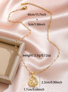 1pc Elegant Rhinestone Butterfly Heart Pendant Necklace, Mother's Day Gift - one-size - View 6