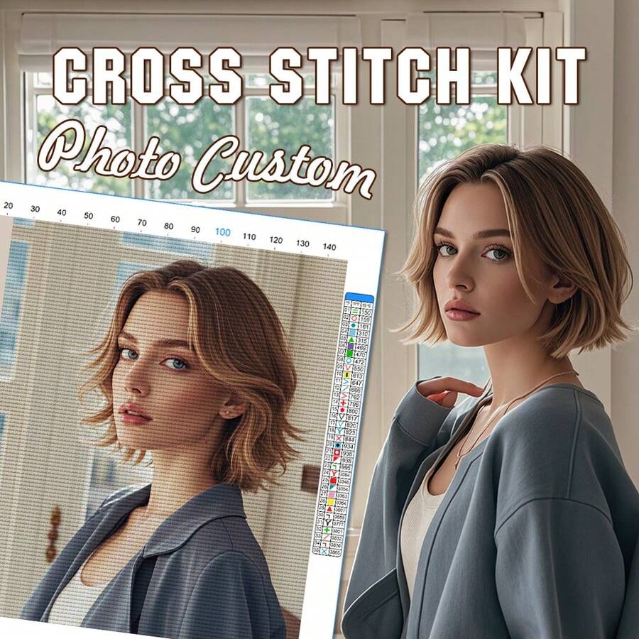 Foto-Kreuzstich-Set 11CT bedruckter Leinwand-Stickerei-Bausatz für Anfänger, Kunstwerke, Nähzubehör, DIY-Bastelmaterial, personalisiertes Geschenk